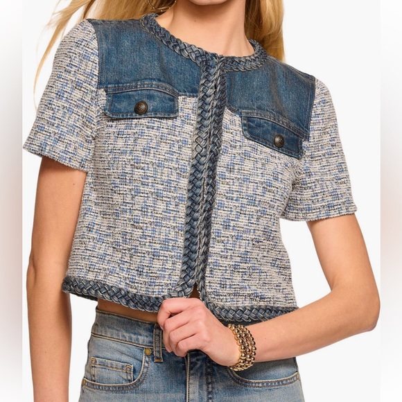 Ramy Brook Jackets & Blazers - Blue and White Tweed Denim Jacket